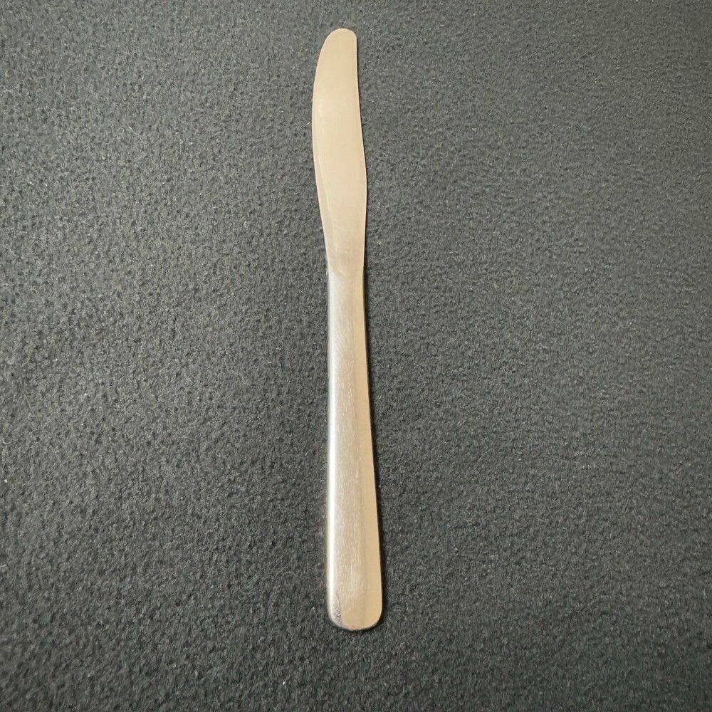 Vintage Military US OL Stainless Dinner Knife Flatware Silver Standard Round Tip